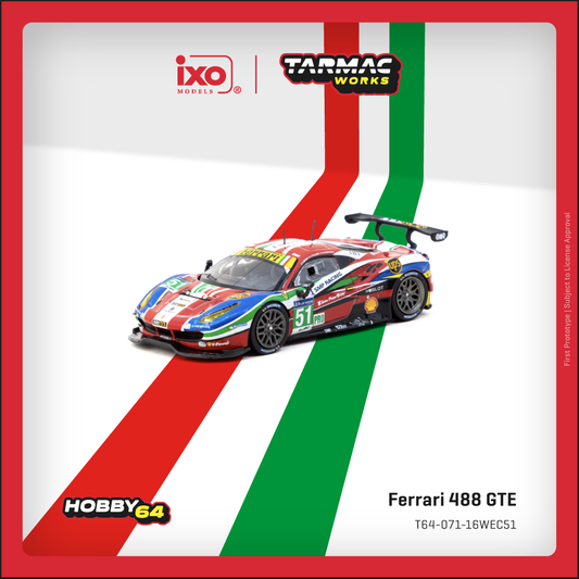 ELŐRENDELÉS - #TC-T64-071-16WEC51 - Ferrari 488 GTE 24h of Le Mans 2016 - G.Bruni / J.Calado / A. Pier Guidi, Multicolor