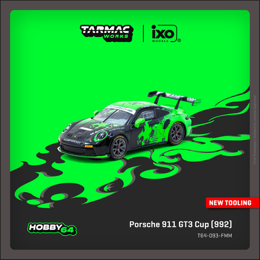 ELŐRENDELÉS - #TC-T64-093FMM - Porsche 911 GT3 CUP (992) - Fire Monkey Motorsport, Black Green