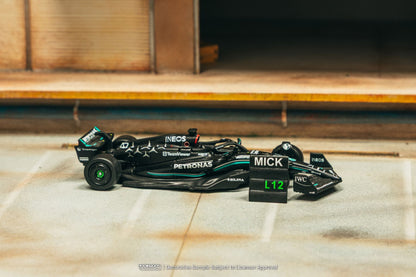 ELŐRENDELÉS - #TC-T64G-F064-MS1 - Mercedes-Benz AMG F1 W14 E Performance - Mick Schumacher Spanish Grand Prix - Tyre testing with pit board, Black