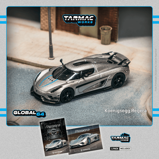 ELŐRENDELÉS - #TC-T64G-TL017-SL - Koenigsegg Regera + Trading cards, Silver Metallic