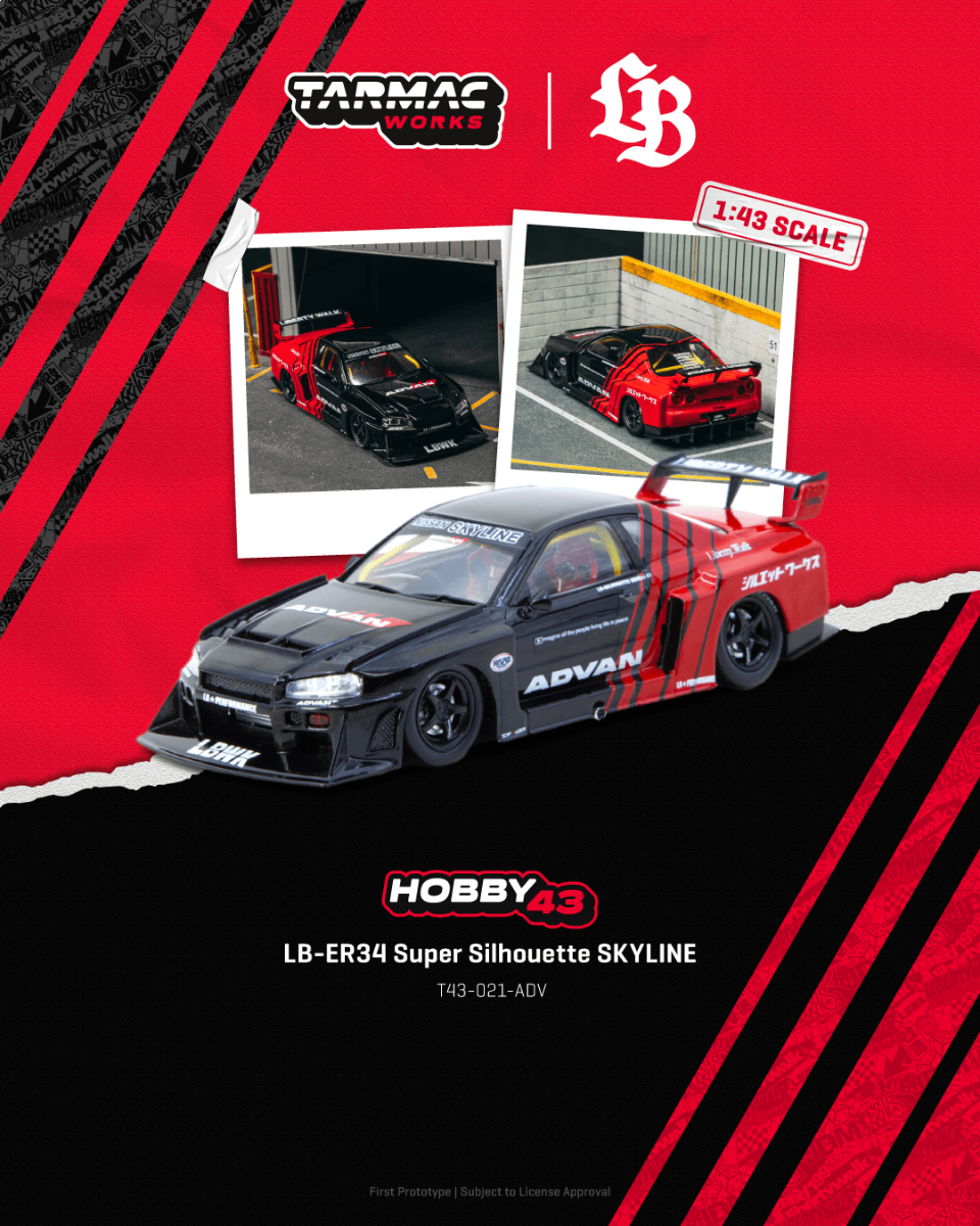 ELŐRENDELÉS - #TC-T43-021-ADV - 1/43 Super Silhouette Skyline Libertywalk, Advan Livery