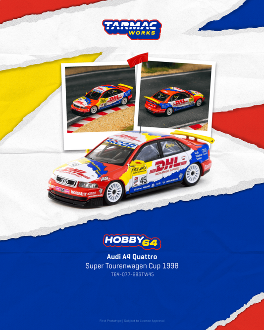 ELŐRENDELÉS - #TC-T64-077-98STW45 - Audi A4 Quattro Super Tourenwagen Cup 998 - Frank Biela, Multicolor