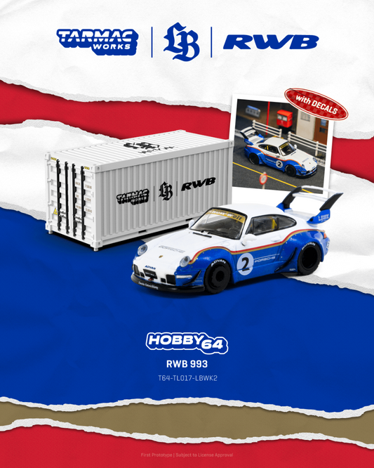 ELŐRENDELÉS - #TC-T64-TL-017-LBWK2 - RWB 993 Liberty Walk Collaboration With Container, Blue White