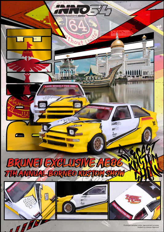 Toyota Sprinter Trueno AE86 *Brunei Diecast Kustom Show 2024*, Yellow/White