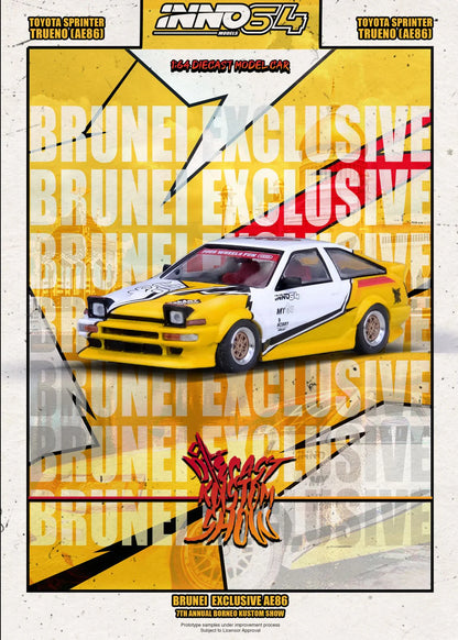 Toyota Sprinter Trueno AE86 *Brunei Diecast Kustom Show 2024*, Yellow/White